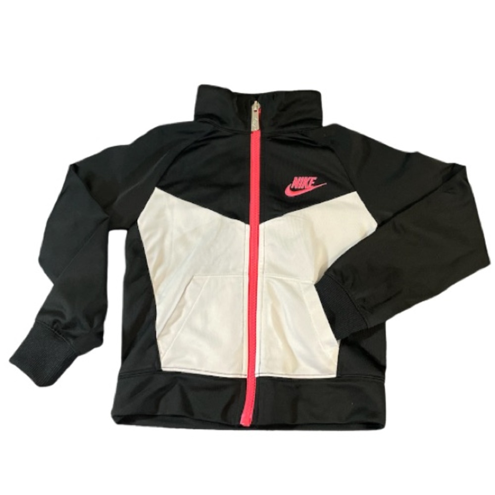 Nike Kids Black and White Zip-Up Jacket